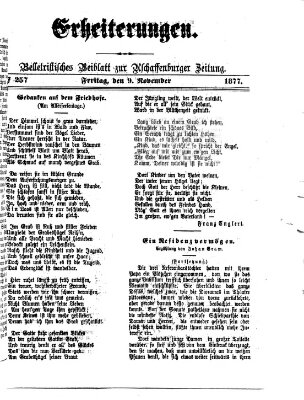 Erheiterungen (Aschaffenburger Zeitung) Freitag 9. November 1877