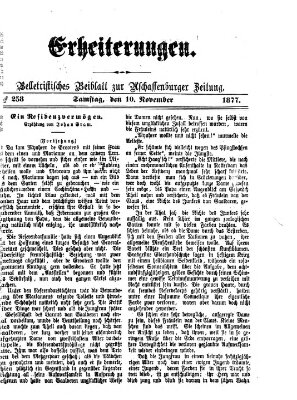 Erheiterungen (Aschaffenburger Zeitung) Samstag 10. November 1877