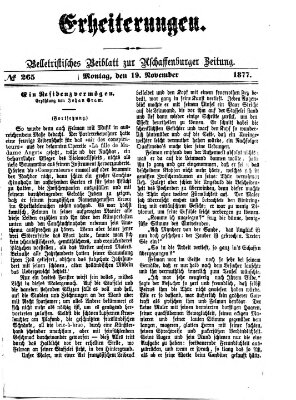 Erheiterungen (Aschaffenburger Zeitung) Montag 19. November 1877