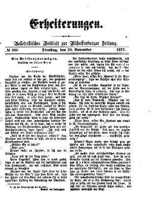 Erheiterungen (Aschaffenburger Zeitung) Dienstag 20. November 1877