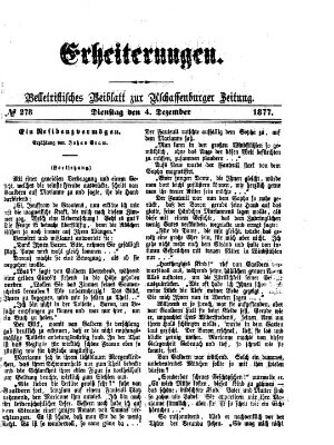 Erheiterungen (Aschaffenburger Zeitung) Dienstag 4. Dezember 1877