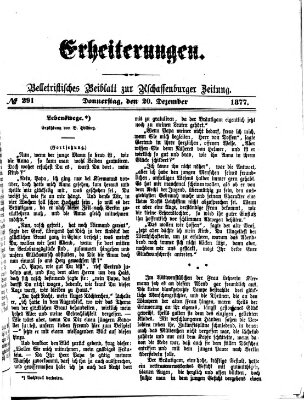 Erheiterungen (Aschaffenburger Zeitung) Donnerstag 20. Dezember 1877