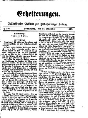 Erheiterungen (Aschaffenburger Zeitung) Donnerstag 27. Dezember 1877