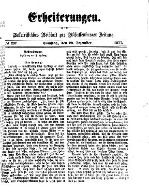 Erheiterungen (Aschaffenburger Zeitung) Samstag 29. Dezember 1877