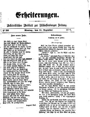 Erheiterungen (Aschaffenburger Zeitung) Montag 31. Dezember 1877