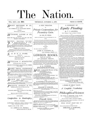 The nation Donnerstag 11. Oktober 1877