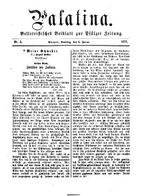 Palatina (Pfälzer Zeitung) Samstag 6. Januar 1877