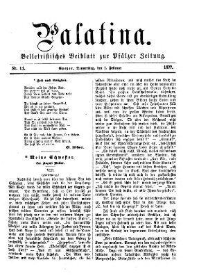 Palatina (Pfälzer Zeitung) Donnerstag 1. Februar 1877