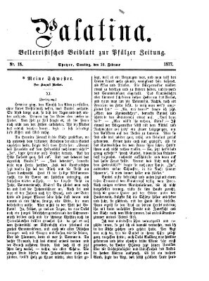 Palatina (Pfälzer Zeitung) Samstag 10. Februar 1877