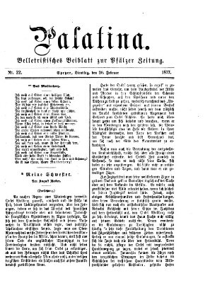 Palatina (Pfälzer Zeitung) Dienstag 20. Februar 1877