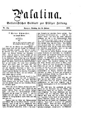 Palatina (Pfälzer Zeitung) Samstag 24. Februar 1877