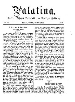 Palatina (Pfälzer Zeitung) Dienstag 27. Februar 1877