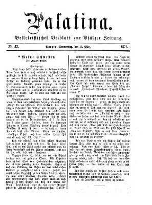 Palatina (Pfälzer Zeitung) Donnerstag 15. März 1877