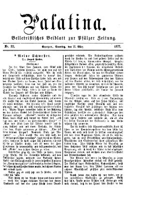 Palatina (Pfälzer Zeitung) Samstag 17. März 1877