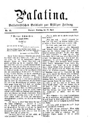 Palatina (Pfälzer Zeitung) Samstag 21. April 1877