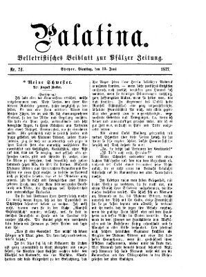 Palatina (Pfälzer Zeitung) Dienstag 19. Juni 1877