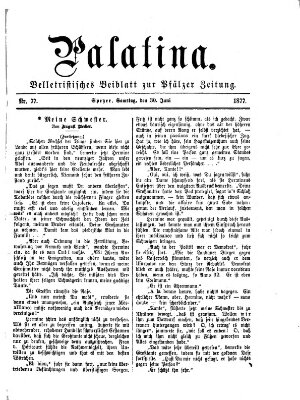 Palatina (Pfälzer Zeitung) Samstag 30. Juni 1877