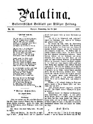 Palatina (Pfälzer Zeitung) Donnerstag 12. Juli 1877