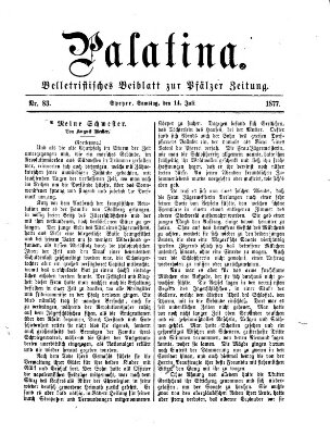 Palatina (Pfälzer Zeitung) Samstag 14. Juli 1877