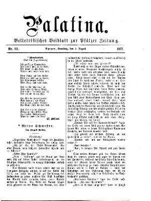 Palatina (Pfälzer Zeitung) Samstag 4. August 1877