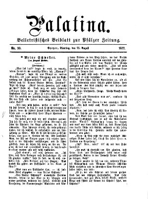 Palatina (Pfälzer Zeitung) Dienstag 21. August 1877