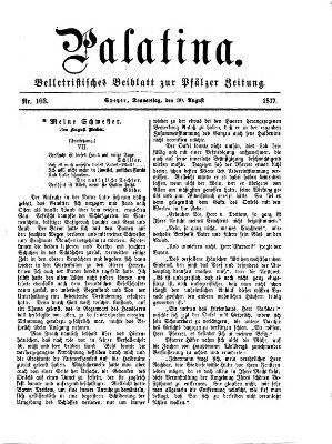 Palatina (Pfälzer Zeitung) Donnerstag 30. August 1877