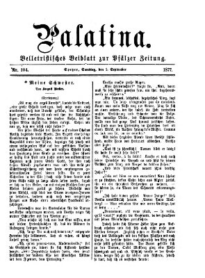 Palatina (Pfälzer Zeitung) Samstag 1. September 1877