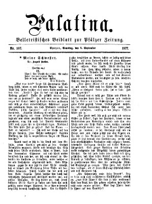 Palatina (Pfälzer Zeitung) Samstag 8. September 1877