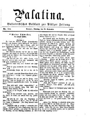 Palatina (Pfälzer Zeitung) Dienstag 25. September 1877