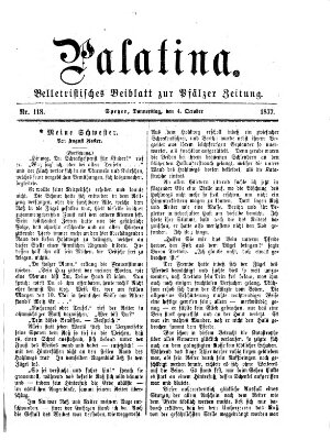 Palatina (Pfälzer Zeitung) Donnerstag 4. Oktober 1877