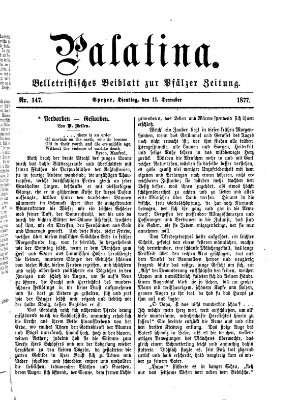 Palatina (Pfälzer Zeitung) Dienstag 11. Dezember 1877