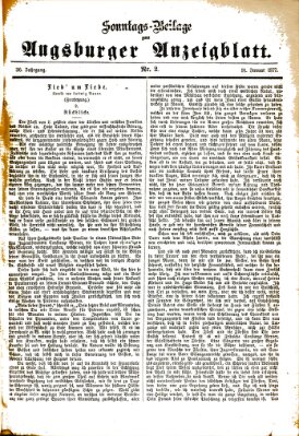 Augsburger Anzeigeblatt. Sonntags-Beilage zum Augsburger Anzeigblatt (Augsburger Anzeigeblatt) Sonntag 14. Januar 1877