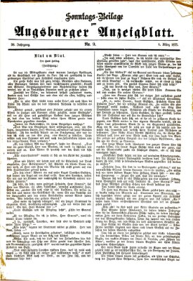 Augsburger Anzeigeblatt. Sonntags-Beilage zum Augsburger Anzeigblatt (Augsburger Anzeigeblatt) Sonntag 4. März 1877