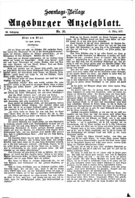 Augsburger Anzeigeblatt. Sonntags-Beilage zum Augsburger Anzeigblatt (Augsburger Anzeigeblatt) Sonntag 11. März 1877