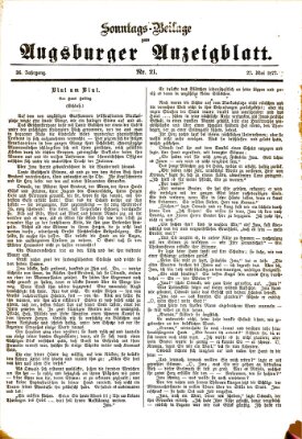 Augsburger Anzeigeblatt. Sonntags-Beilage zum Augsburger Anzeigblatt (Augsburger Anzeigeblatt) Sonntag 27. Mai 1877