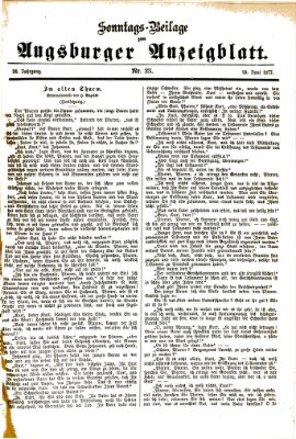 Augsburger Anzeigeblatt. Sonntags-Beilage zum Augsburger Anzeigblatt (Augsburger Anzeigeblatt) Sonntag 10. Juni 1877