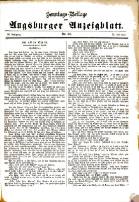 Augsburger Anzeigeblatt. Sonntags-Beilage zum Augsburger Anzeigblatt (Augsburger Anzeigeblatt) Sonntag 29. Juli 1877