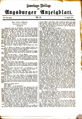 Augsburger Anzeigeblatt. Sonntags-Beilage zum Augsburger Anzeigblatt (Augsburger Anzeigeblatt) Sonntag 5. August 1877