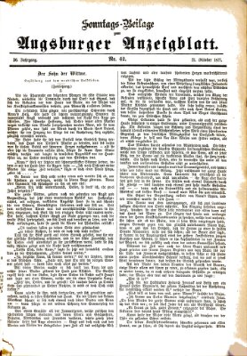 Augsburger Anzeigeblatt. Sonntags-Beilage zum Augsburger Anzeigblatt (Augsburger Anzeigeblatt) Sonntag 21. Oktober 1877