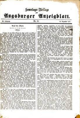 Augsburger Anzeigeblatt. Sonntags-Beilage zum Augsburger Anzeigblatt (Augsburger Anzeigeblatt) Sonntag 23. Dezember 1877