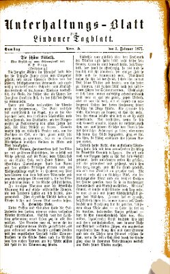 Lindauer Tagblatt für Stadt und Land. Unterhaltungs-Blatt zum Lindauer Tagblatt (Lindauer Tagblatt für Stadt und Land) Samstag 3. Februar 1877