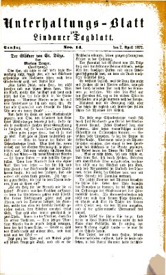 Lindauer Tagblatt für Stadt und Land. Unterhaltungs-Blatt zum Lindauer Tagblatt (Lindauer Tagblatt für Stadt und Land) Samstag 7. April 1877