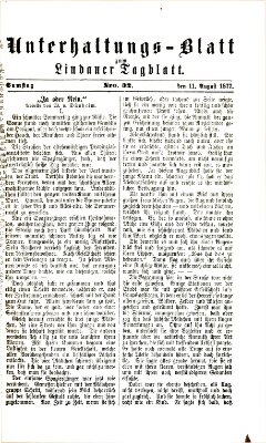 Lindauer Tagblatt für Stadt und Land. Unterhaltungs-Blatt zum Lindauer Tagblatt (Lindauer Tagblatt für Stadt und Land) Samstag 11. August 1877