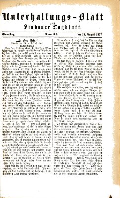 Lindauer Tagblatt für Stadt und Land. Unterhaltungs-Blatt zum Lindauer Tagblatt (Lindauer Tagblatt für Stadt und Land) Samstag 18. August 1877