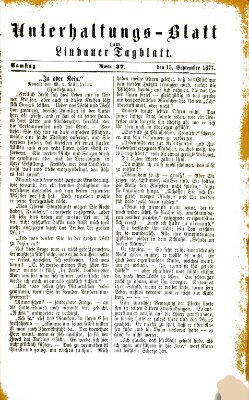 Lindauer Tagblatt für Stadt und Land. Unterhaltungs-Blatt zum Lindauer Tagblatt (Lindauer Tagblatt für Stadt und Land) Samstag 15. September 1877