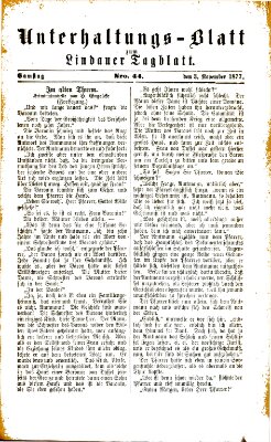 Lindauer Tagblatt für Stadt und Land. Unterhaltungs-Blatt zum Lindauer Tagblatt (Lindauer Tagblatt für Stadt und Land) Samstag 3. November 1877