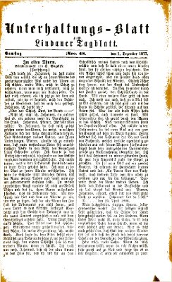 Lindauer Tagblatt für Stadt und Land. Unterhaltungs-Blatt zum Lindauer Tagblatt (Lindauer Tagblatt für Stadt und Land) Samstag 1. Dezember 1877