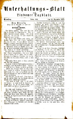 Lindauer Tagblatt für Stadt und Land. Unterhaltungs-Blatt zum Lindauer Tagblatt (Lindauer Tagblatt für Stadt und Land) Samstag 22. Dezember 1877