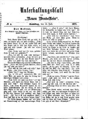 Wendelstein. Unterhaltungsblatt des Wendelstein (Wendelstein) Samstag 14. Juli 1877