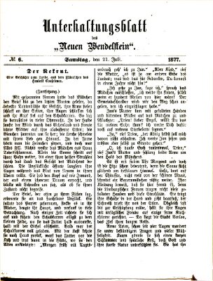 Wendelstein. Unterhaltungsblatt des Wendelstein (Wendelstein) Samstag 21. Juli 1877